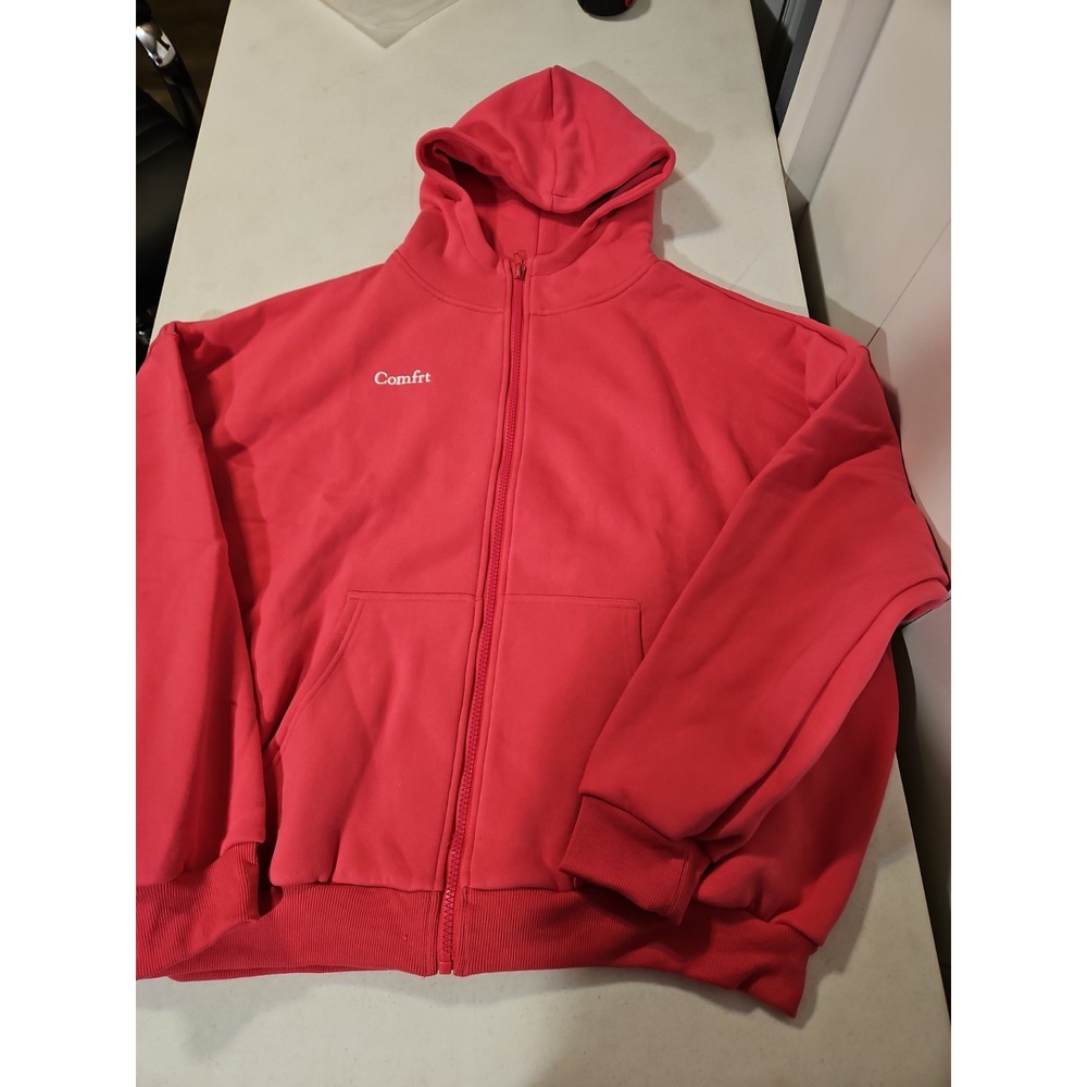 Comfrt Cloud Full Zip Hoodie Hot Pink Unisex XL‎ Oversized 32"P-P New